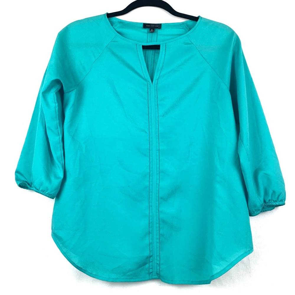 The Limited Turquoise 3/4 Sleeve Turquoise Top XS